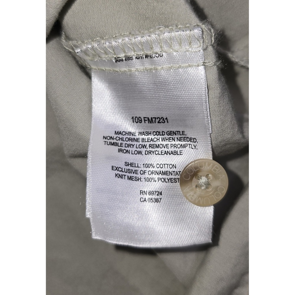 COLUMBIA PFG Men's Medium Khacki Beige Short Sleeve Fishing Shirt Vented -1109 - Picture 5 of 7